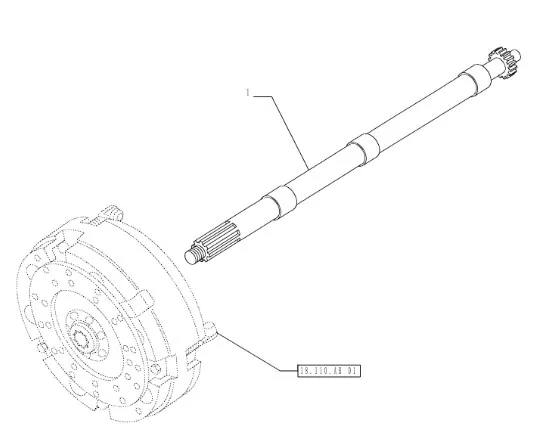 5089354 - Вал входной муфты ВОМ TD5.75TD5.110